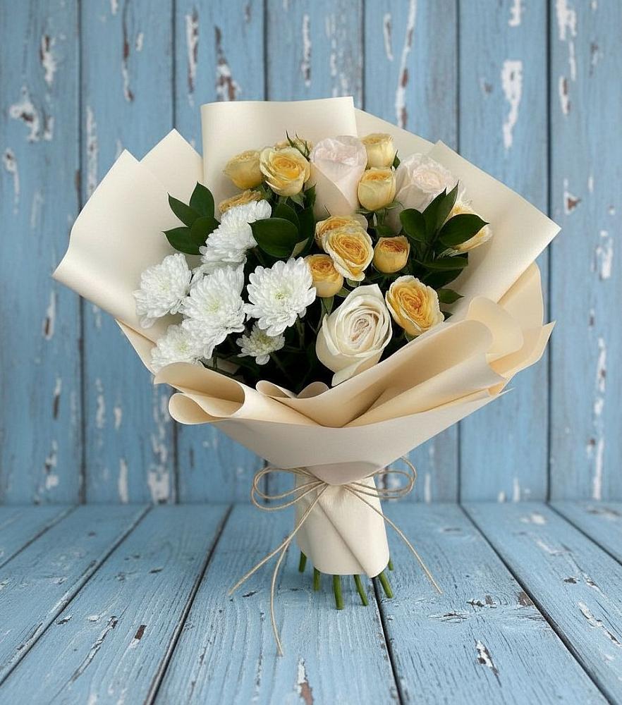 Букет цветов из: Розы и Хризантемы в Фенино
