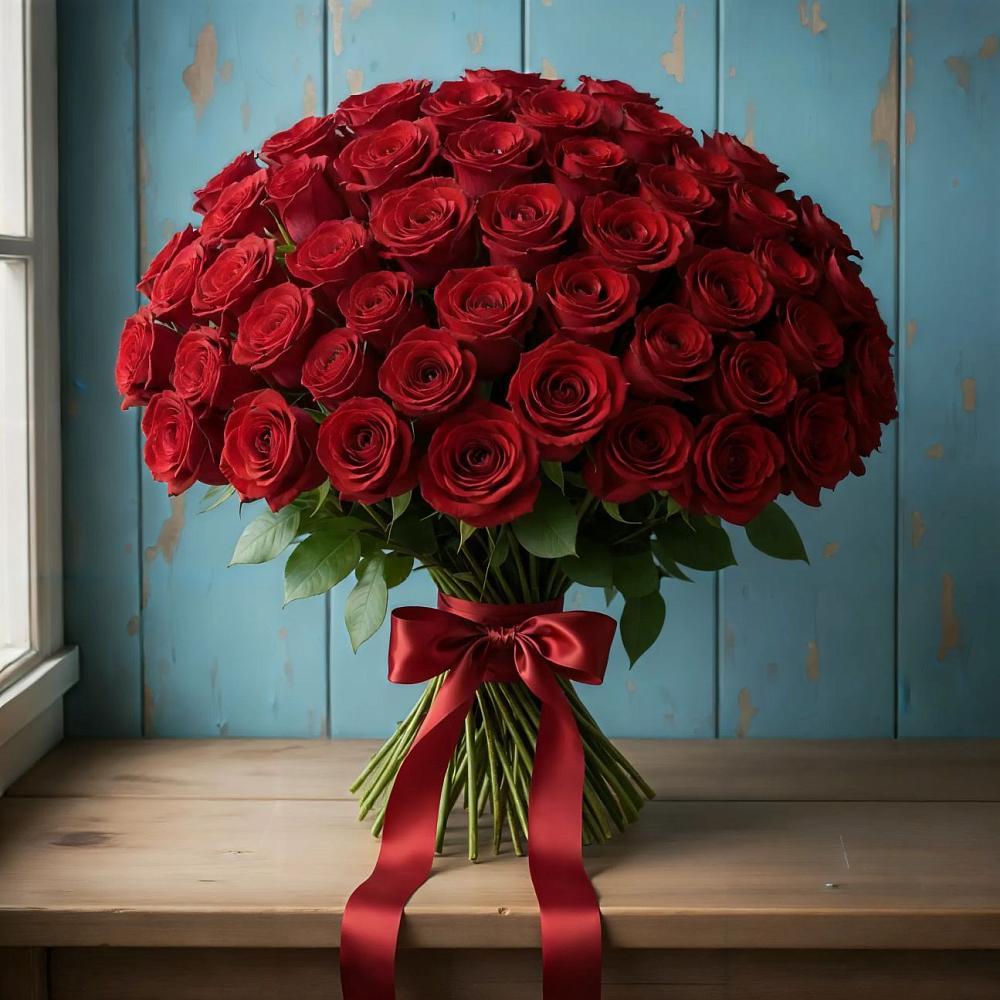 Букет Красные розы Блэк Меджик в Фенино