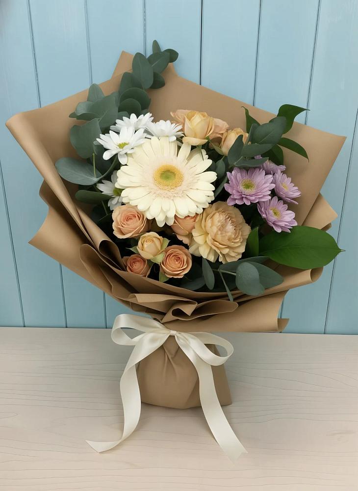 Букет цветов из: Герберы и Хризантемы в Фенино
