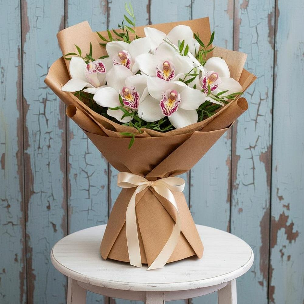 Букет цветов из: Орхидеи и Розы в Фенино
