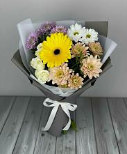 Букет цветов из:  Розы, Герберы и Хризантемы в Фенино