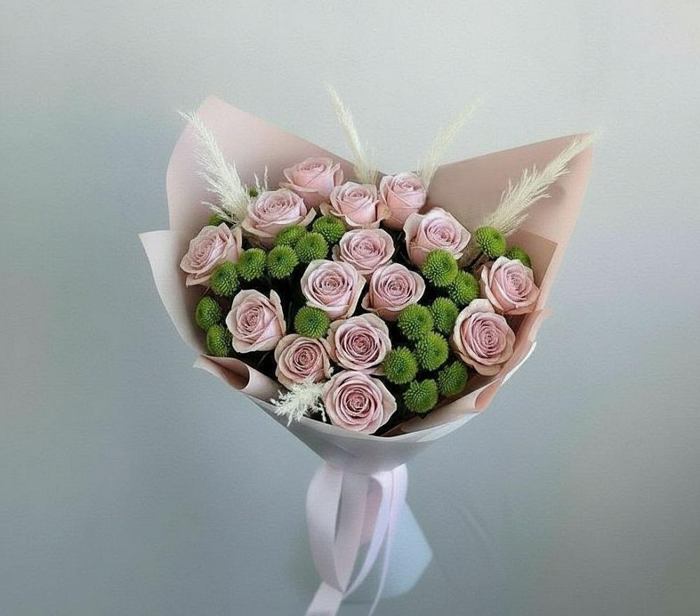 Букет цветов из: Розы и Хризантемы в Фенино