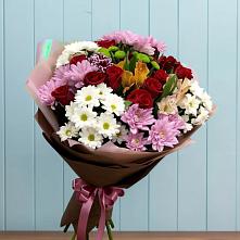 Букет цветов из:  Розы, Хризантемы и Альстромерии в Фенино