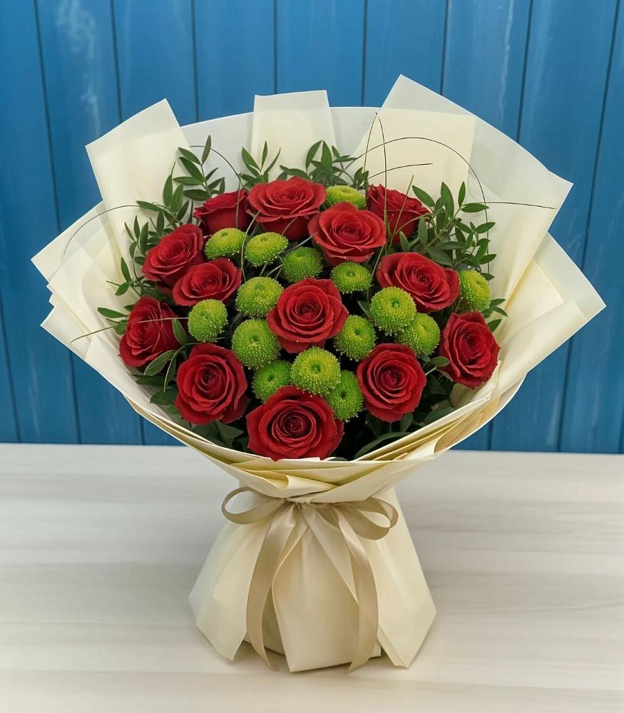 Букет цветов из: Розы и Хризантемы в Фенино