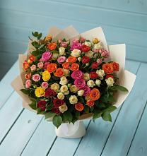 Букет Микс из разноцветных кустовых роз #REPLACE_PRED# Фенино